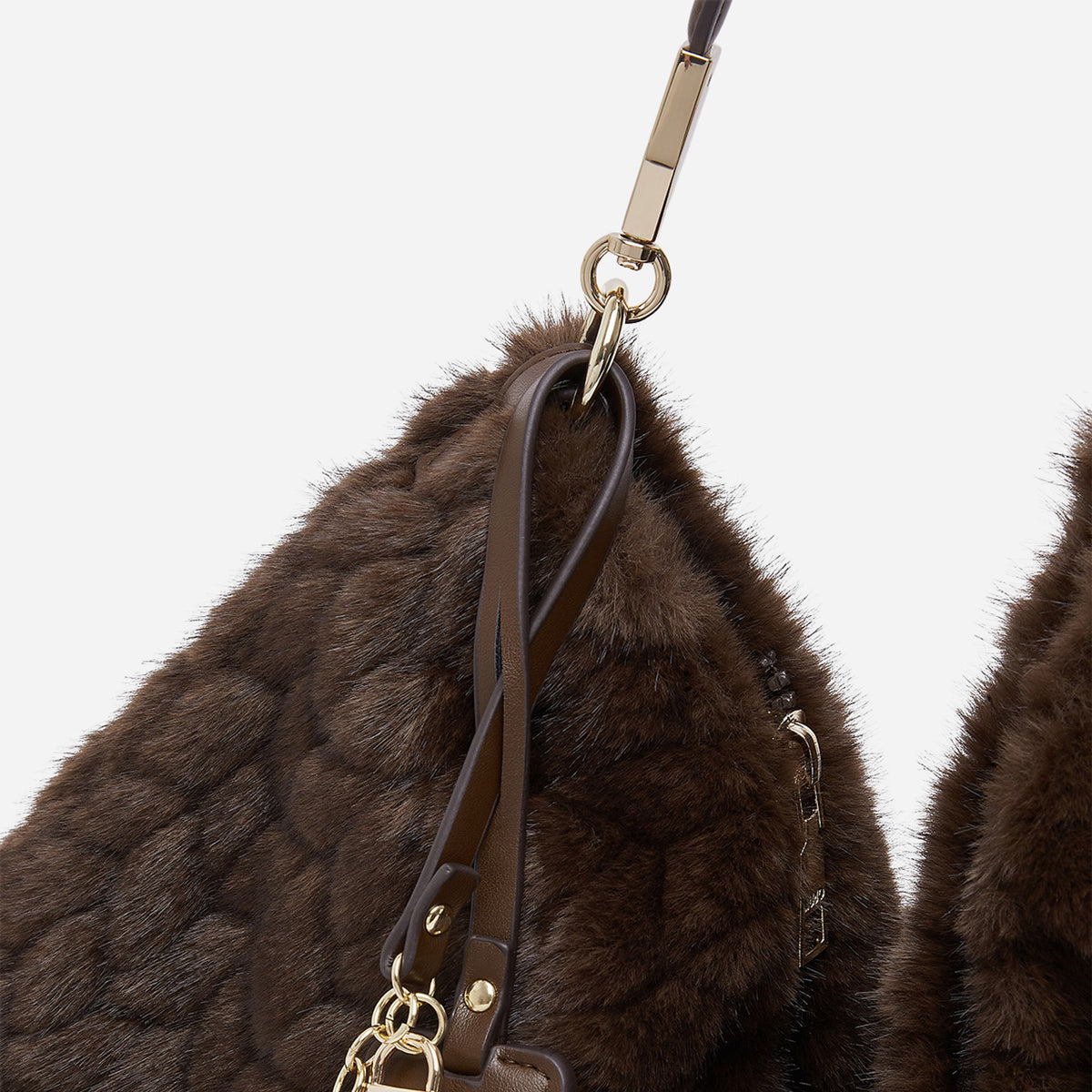 LIU JO BORSA GRANDE IN PELLICCIA SINTETICA Deep brown 