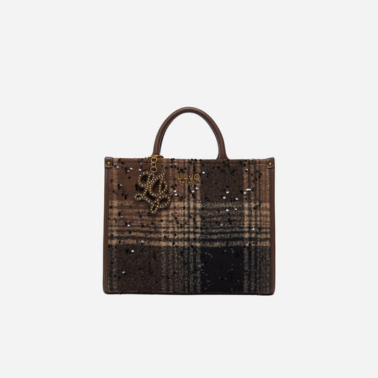 LIU JO BORSA MEDIA CHECK CON PAILLETTES T.MORO 