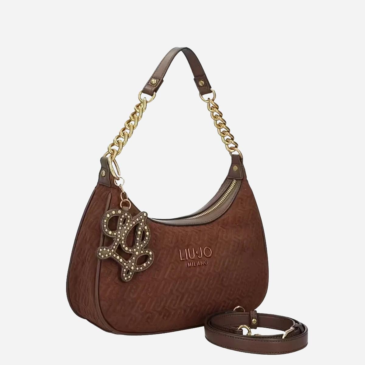 LIU JO RIDHI Jacquard Borsa a spalla, con tracolla Tabacco 