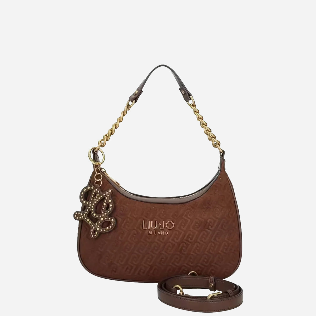 LIU JO RIDHI Jacquard Borsa a spalla, con tracolla Tabacco 