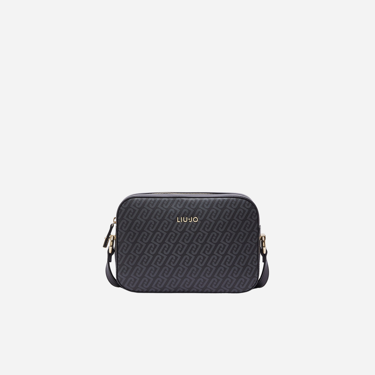 LIU JO BORSA A TRACOLLA MEDIA MONOGRAM BLACK 