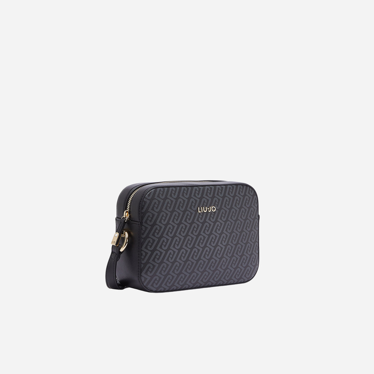 LIU JO BORSA A TRACOLLA MEDIA MONOGRAM BLACK 