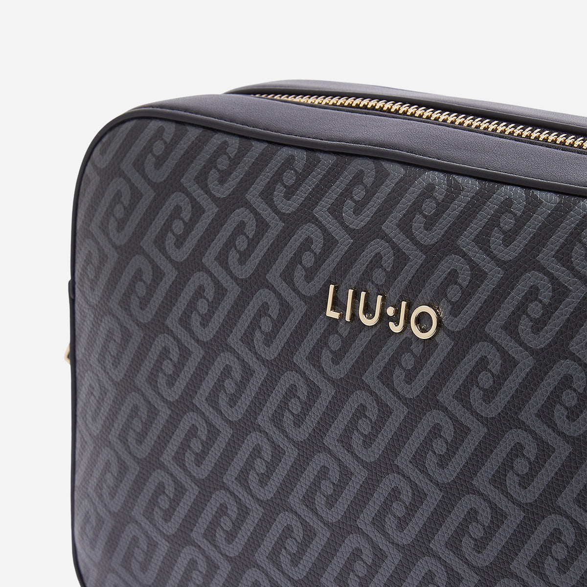 LIU JO BORSA A TRACOLLA MEDIA MONOGRAM BLACK 