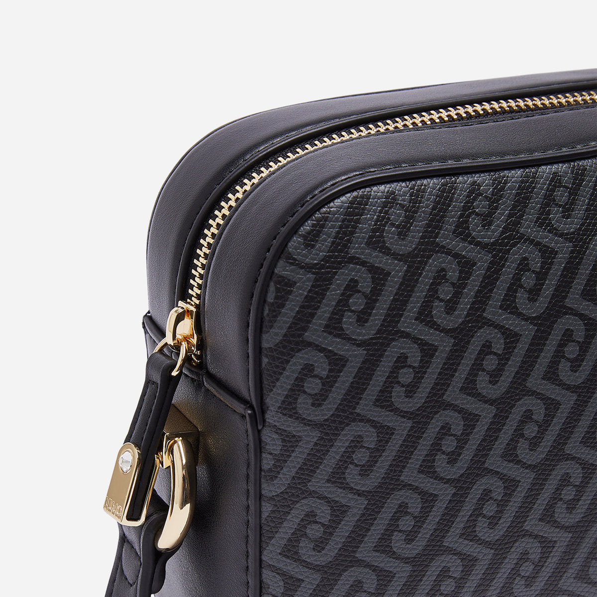LIU JO BORSA A TRACOLLA MEDIA MONOGRAM BLACK 