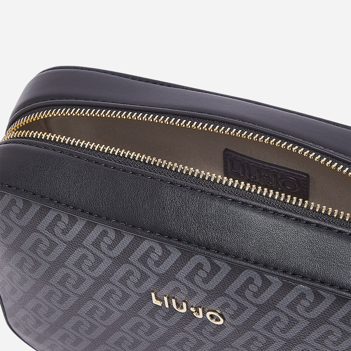 LIU JO BORSA A TRACOLLA MEDIA MONOGRAM BLACK 