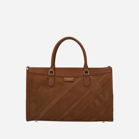 MY BEST BAG ATENA CARPET BIG cognac stripes 