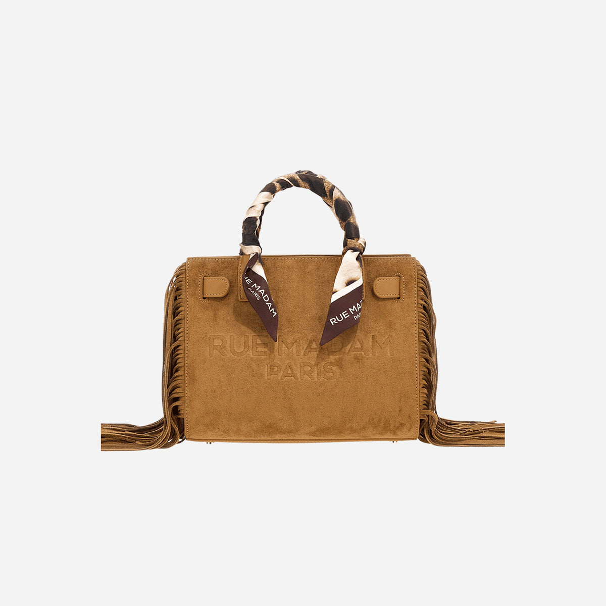 RUE MADAM CANYON MINI TOTE FRINGES SUEDE COGNAC 