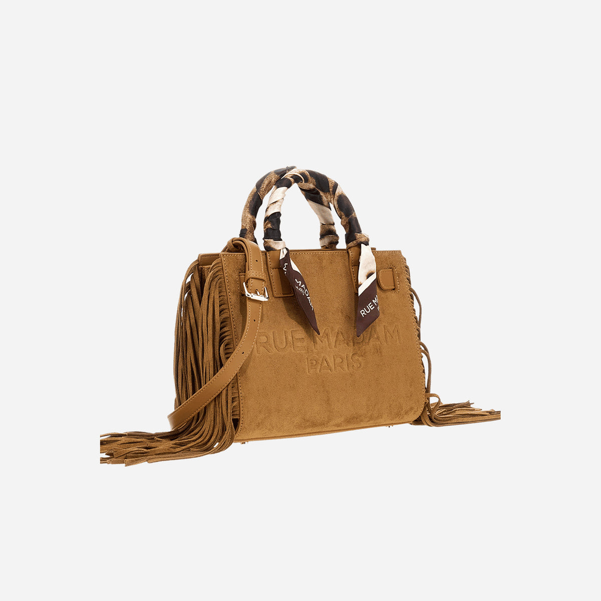 RUE MADAM CANYON MINI TOTE FRINGES SUEDE COGNAC 