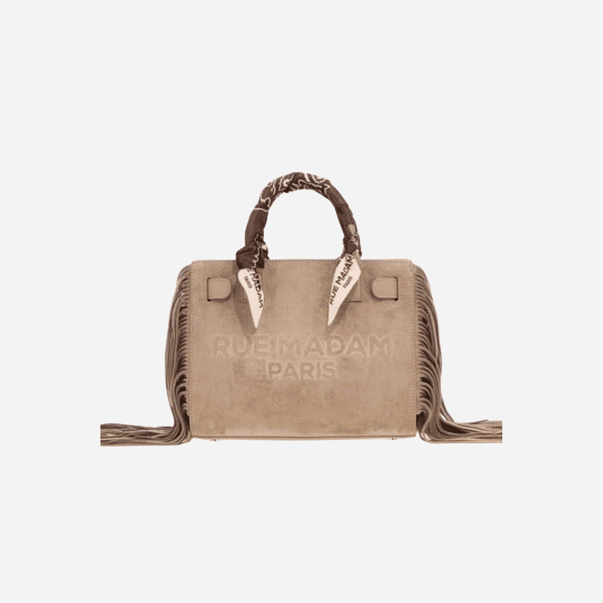 RUE MADAM CANYON MINI TOTE FRINGES SUEDE GREY 