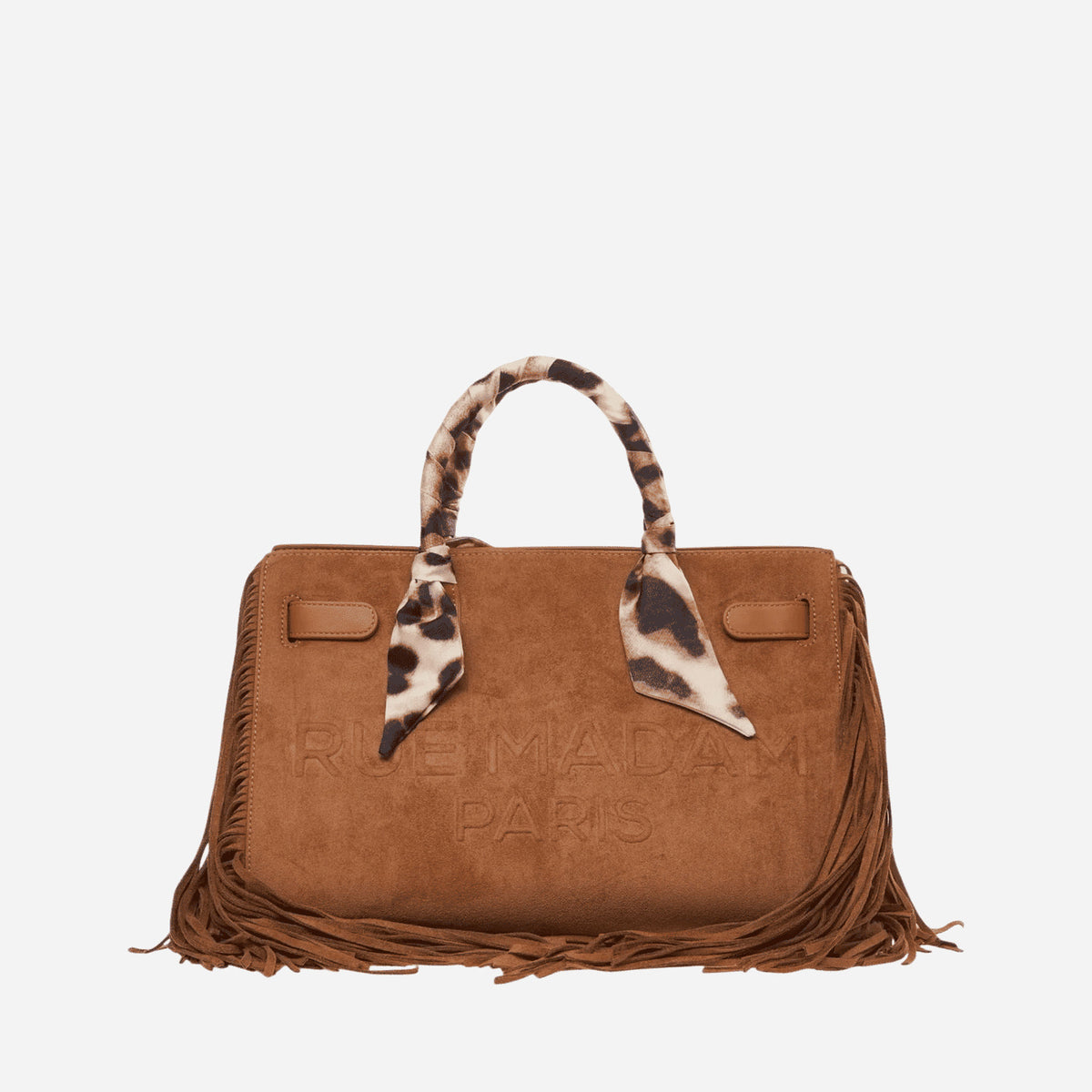 RUE MADAM CANYON TOTE FRINGES SUEDE COGNAC 