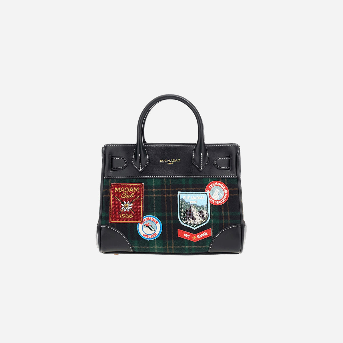 RUE MADAM CHAMONIX MINI TOTE TARTAN GREEN 