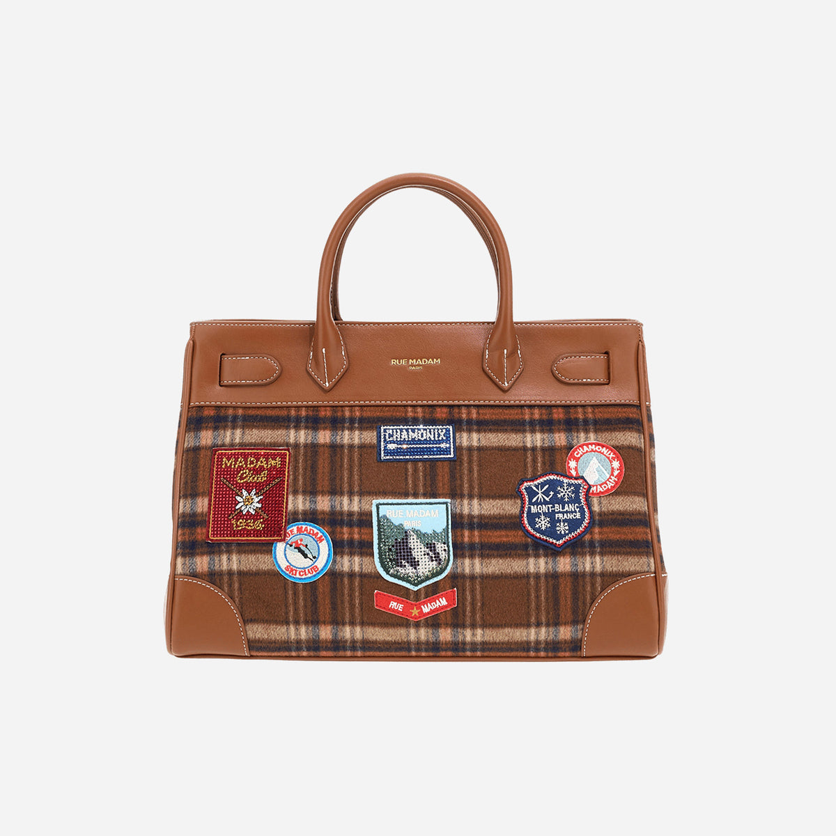 RUE MADAM CHAMONIX TOTE TARTAN ORANGE 