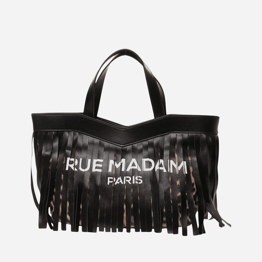 RUE MADAM SAUVAGE MINI SHOPPING LEO BLACK 