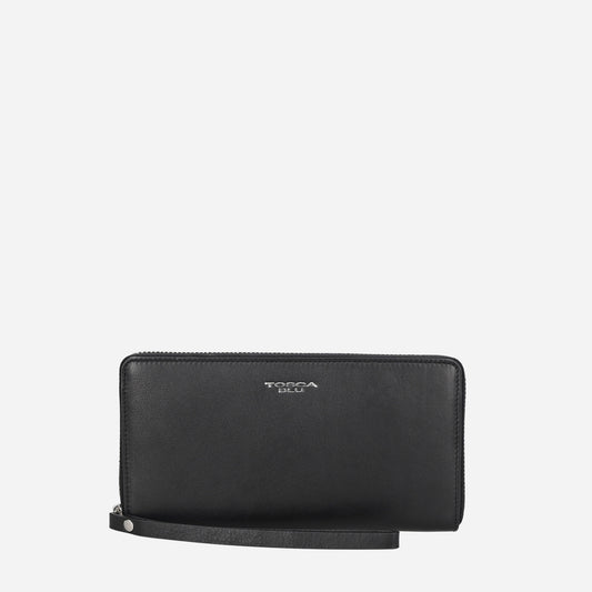 TOSCA BLU Portafoglio zip around grande in pelle Nero 