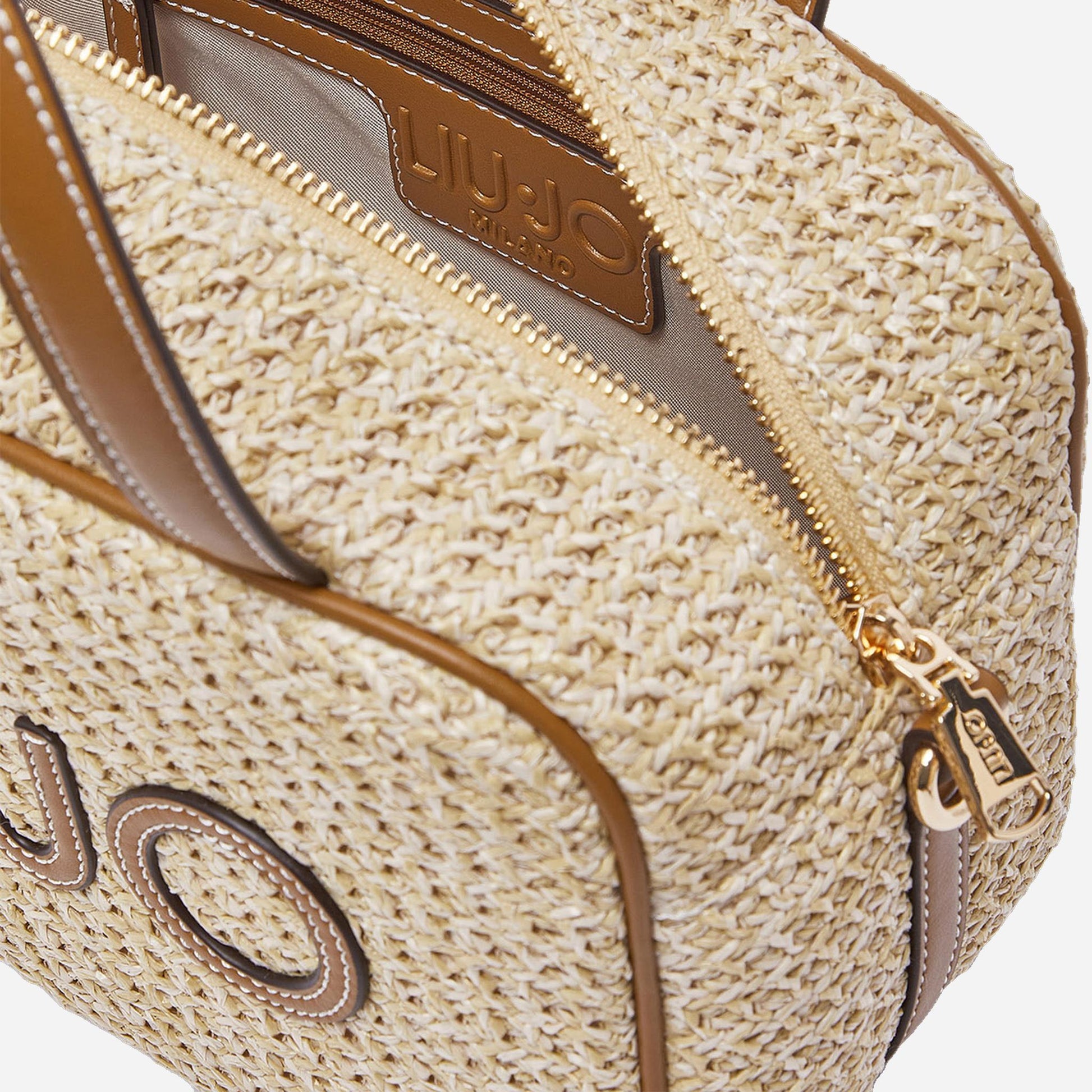 LIU JO Borsa bowling media in pizzo Naturale 