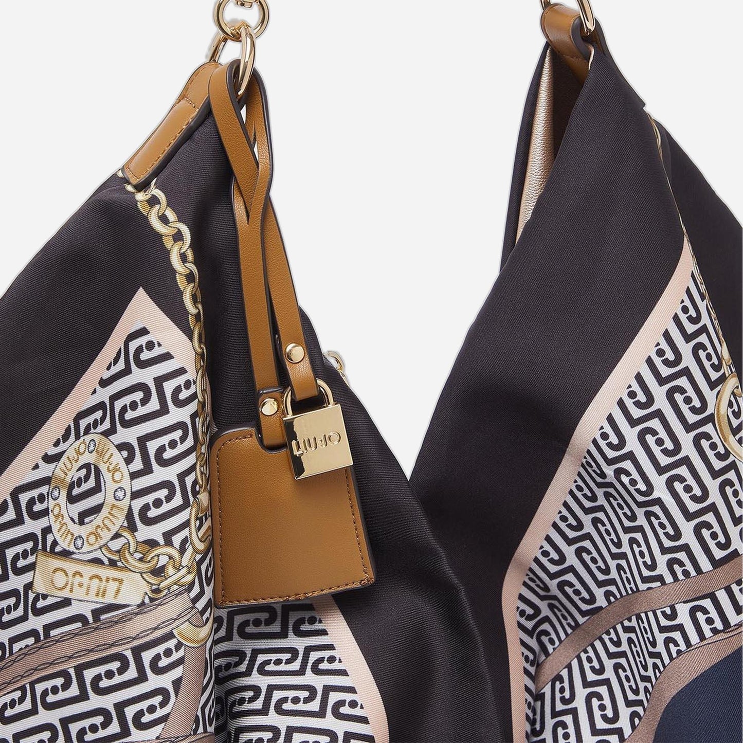 LIU JO Borsa foulard media St.metall.nero 