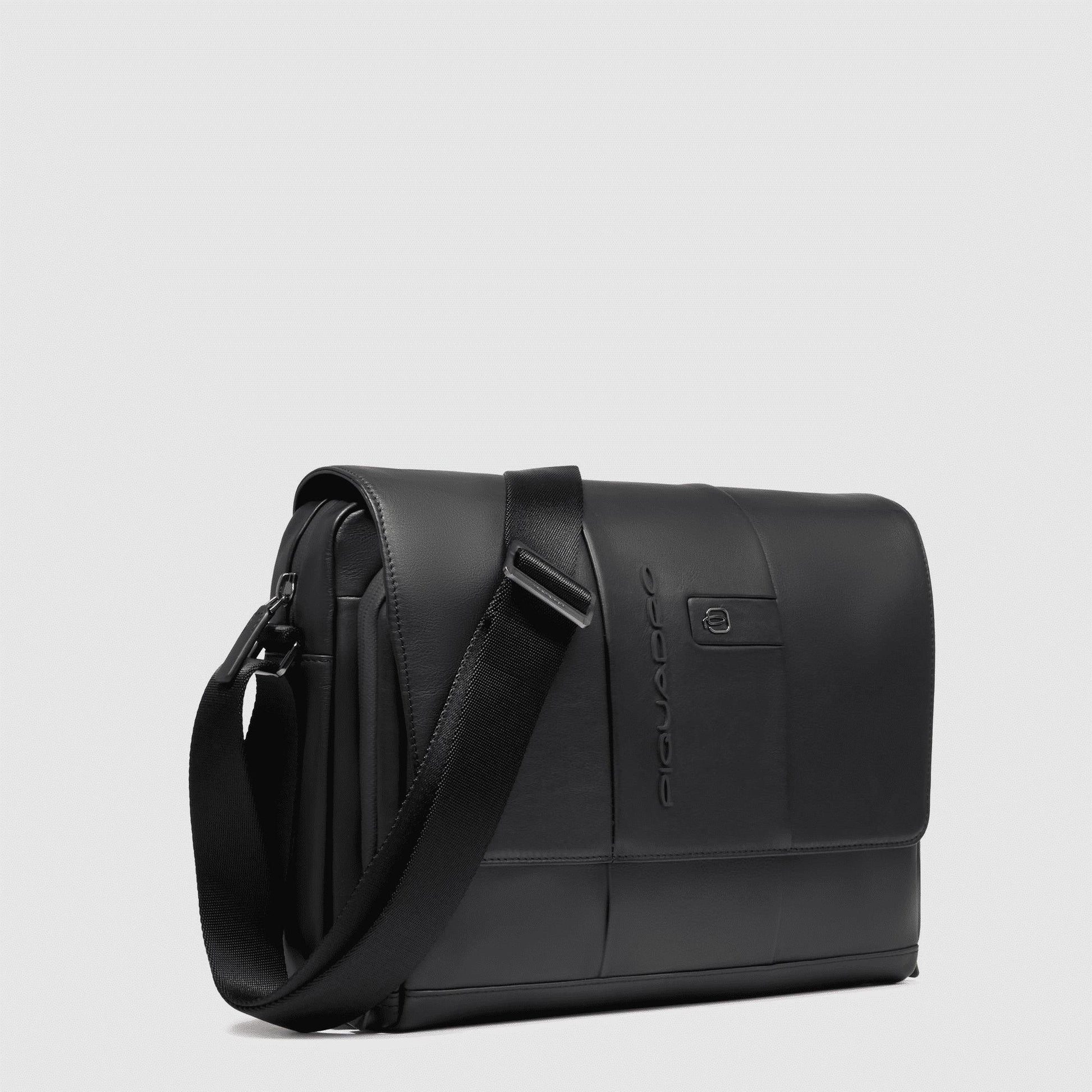 PIQUADRO Borsa messenger uomo in pelle porta pc Nero 