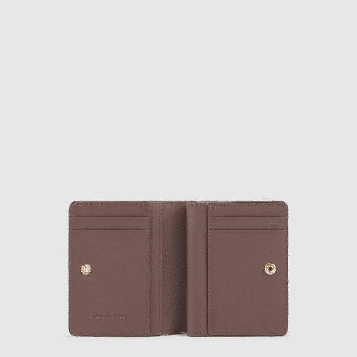 PIQUADRO Portafogli da donna in pelle con portamonete arancio/marrone 