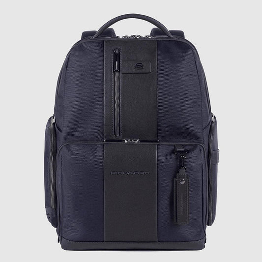PIQUADRO Zaino iconico all-tech in pelle e tessuto Blu 
