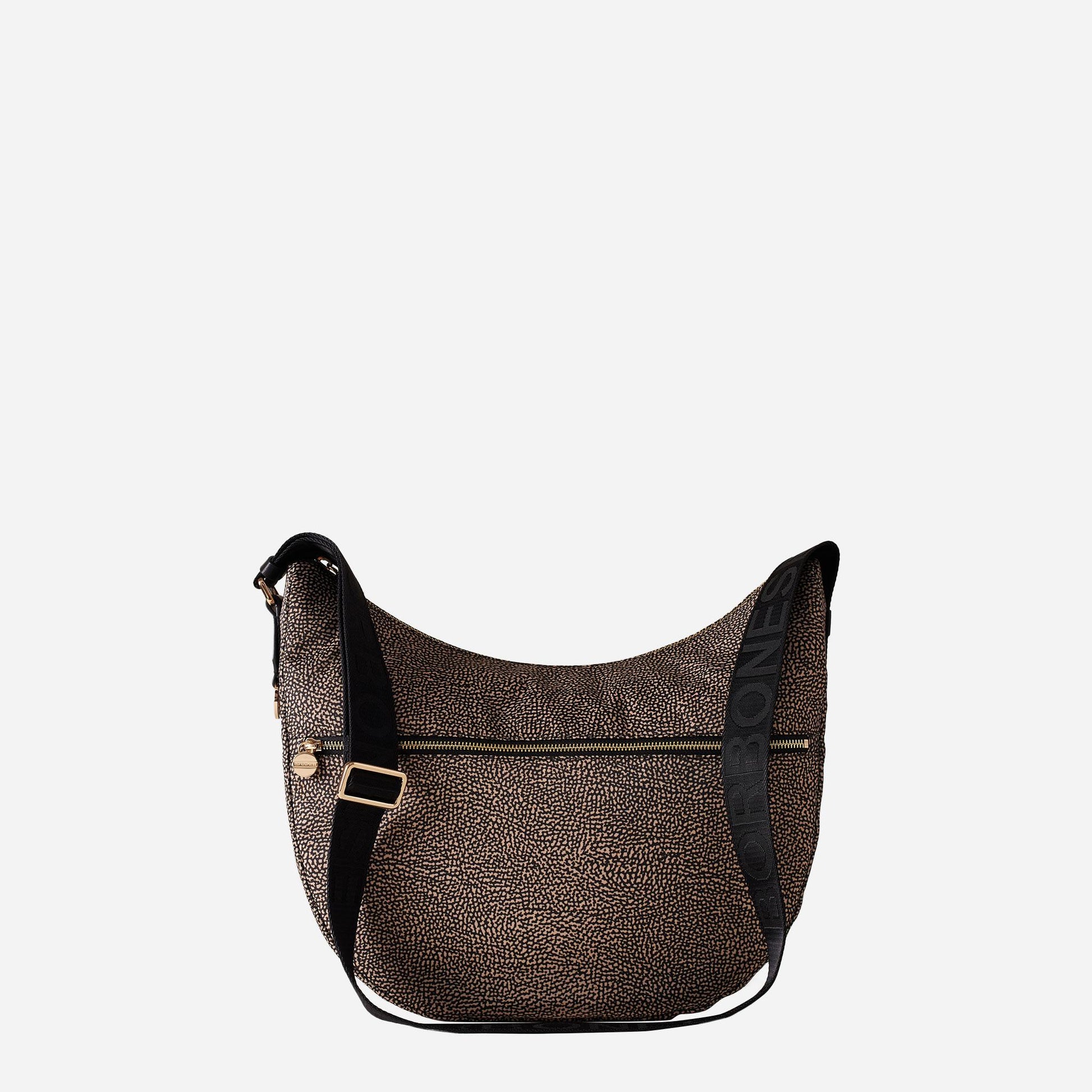 borbonese ECO LINE LUNA BAG MEDIUM OP NATURALE/NERO 