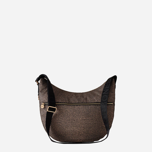 borbonese ECO LINE LUNA BAG MEDIUM OP NATURALE/NERO 