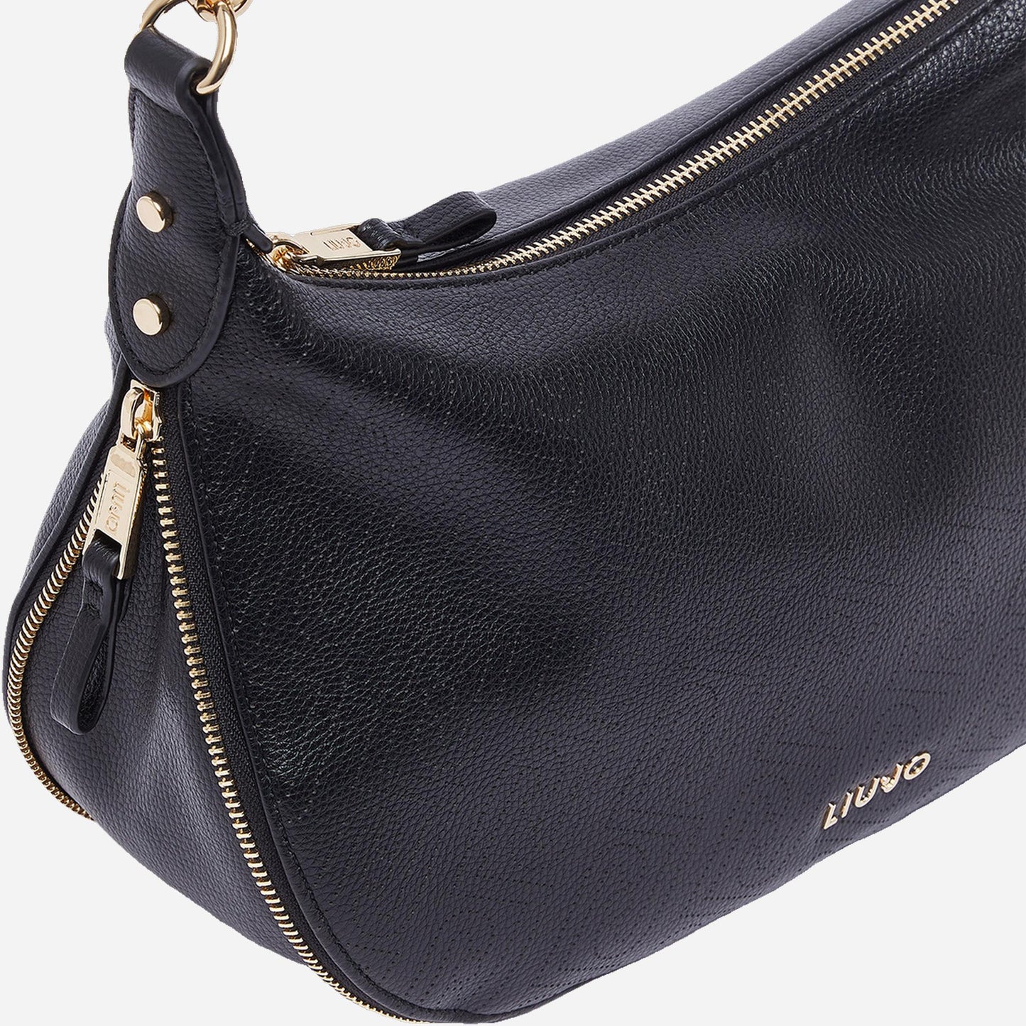 LIU JO Borsa a spalla media jacquard BLACK 