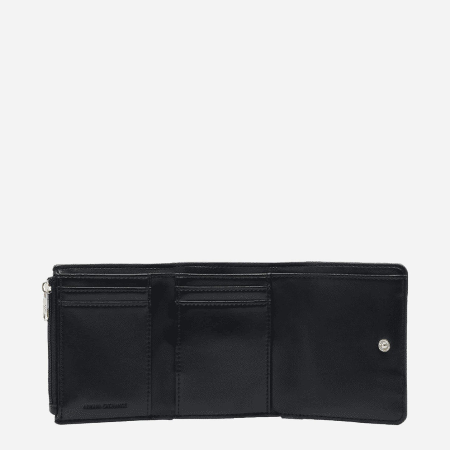 ARMANI EXCHANGE AX Portafoglio compatto bi-fold in ecopelle BLACK 