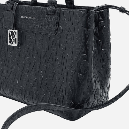 ARMANI EXCHANGE Borsa a mano e tracolla in ecopelle BLACK 
