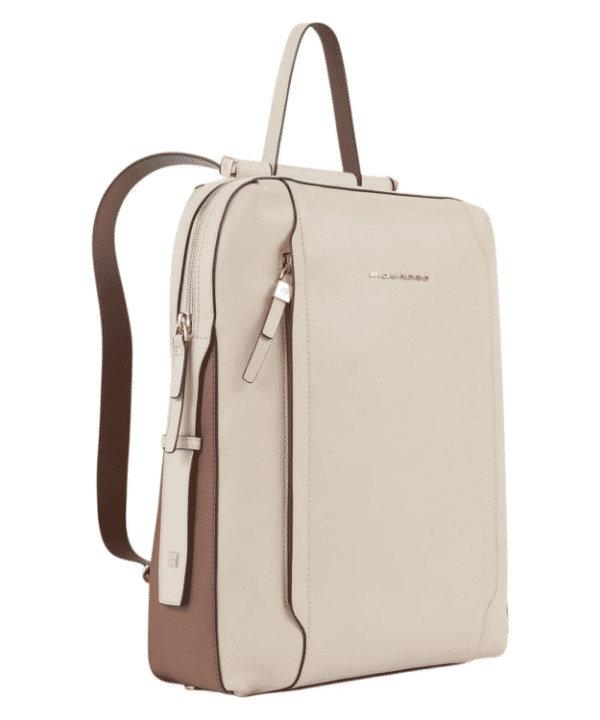 PIQUADRO Zaino donna porta pc e porta iPad® BEIGE/CUOIO 