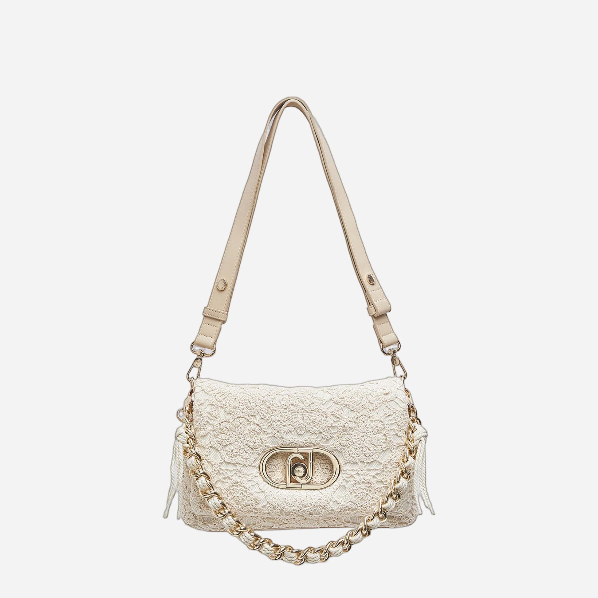 LIU JO Borsa media LaPuffy in crochet CREAM 