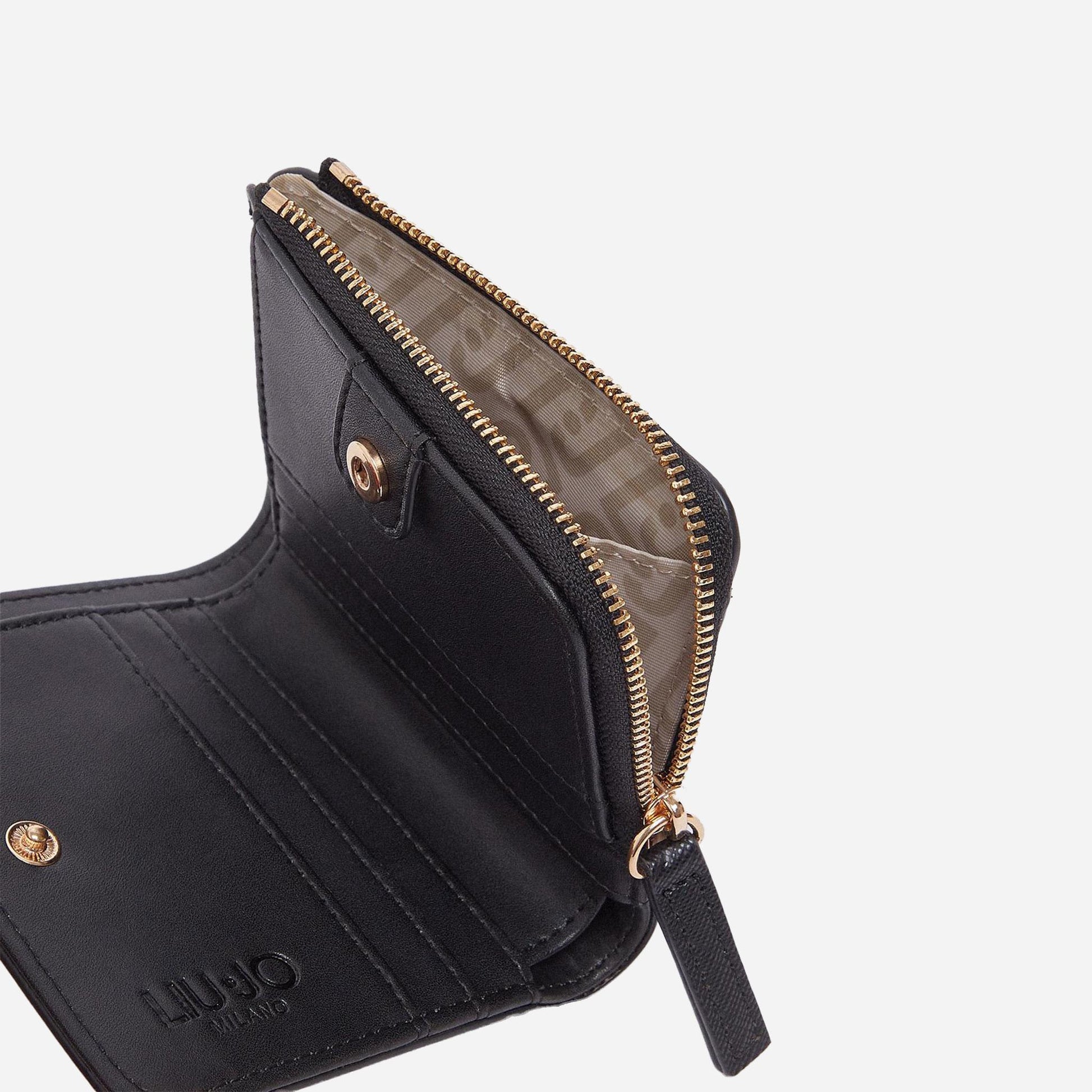 LIU JO Porta tessere con logo BLACK 