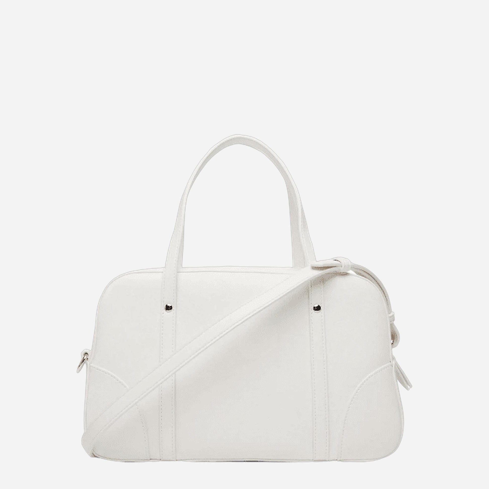ARMANI EXCHANGE Borsa a mano piccola in ecopelle Off White 