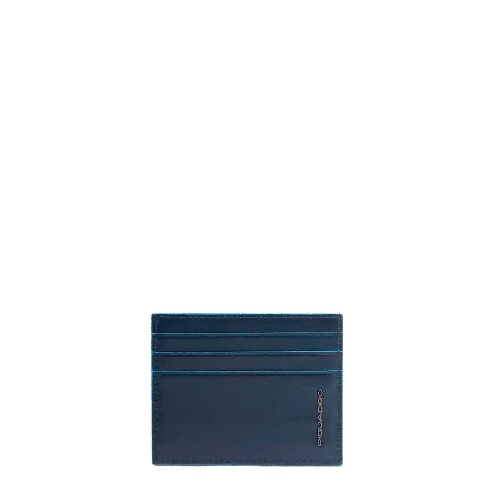 PIQUADRO Portacarte di credito uomo sottile in pelle BLU2 