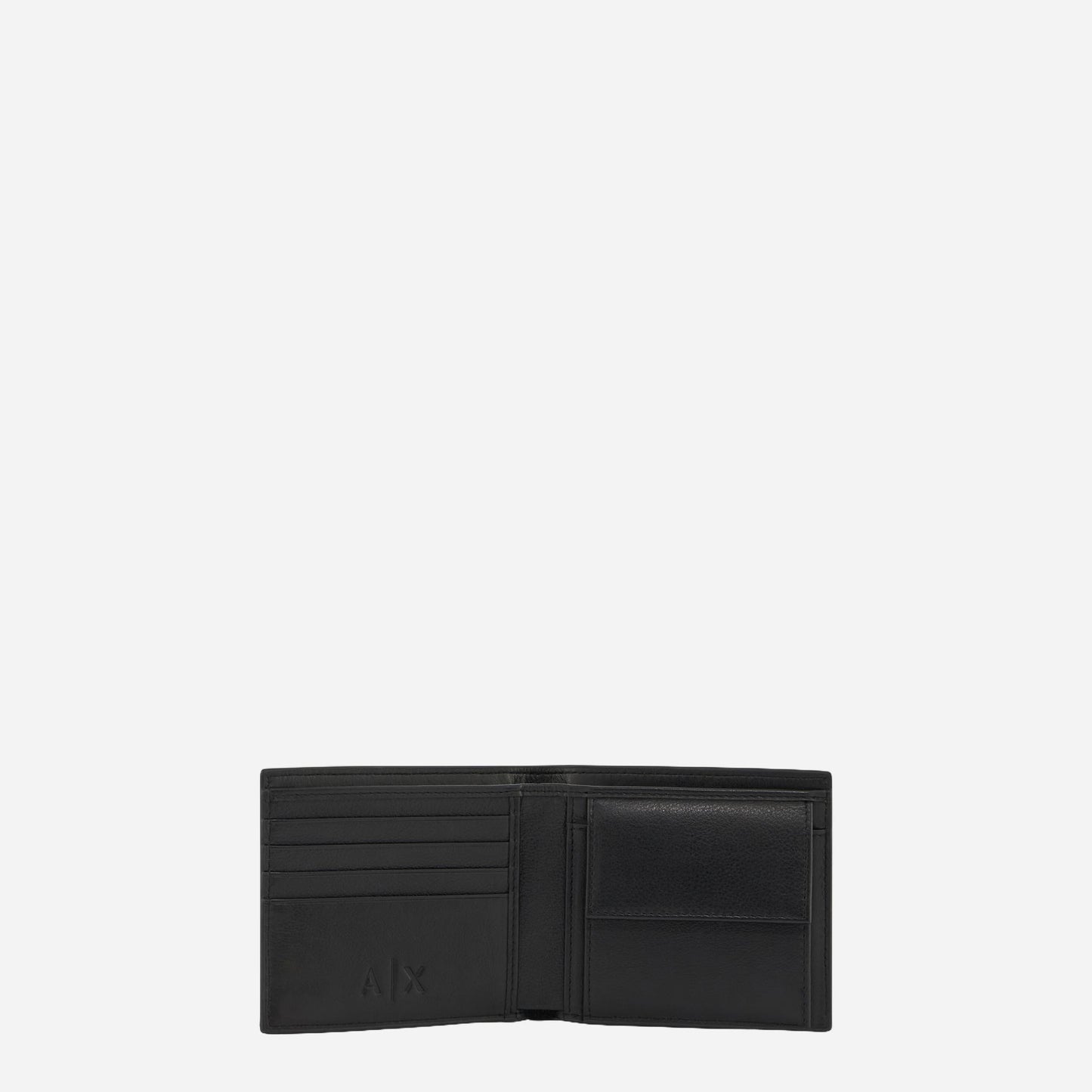 ARMANI EXCHANGE Portafogli uomo piccolo pelle liscia BLACK 