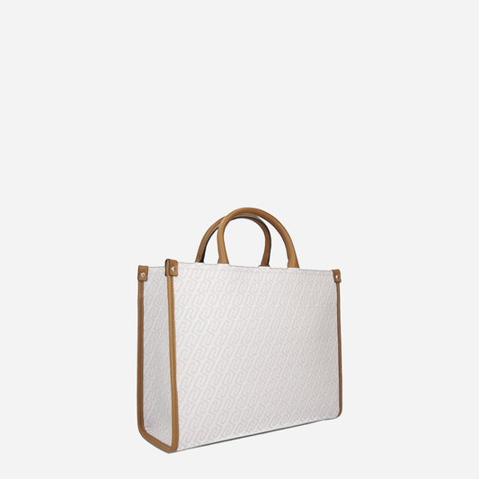 LIU JO Borsa jacquard media Naturale/sequoia 