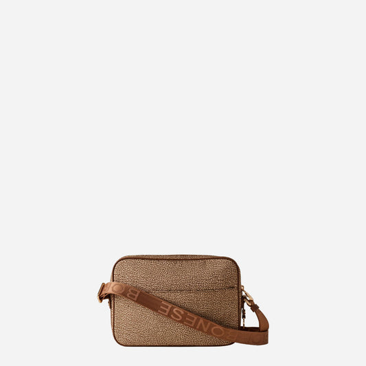 borbonese BORSA CAMERA CASE MEDIUM Beige/marrone 