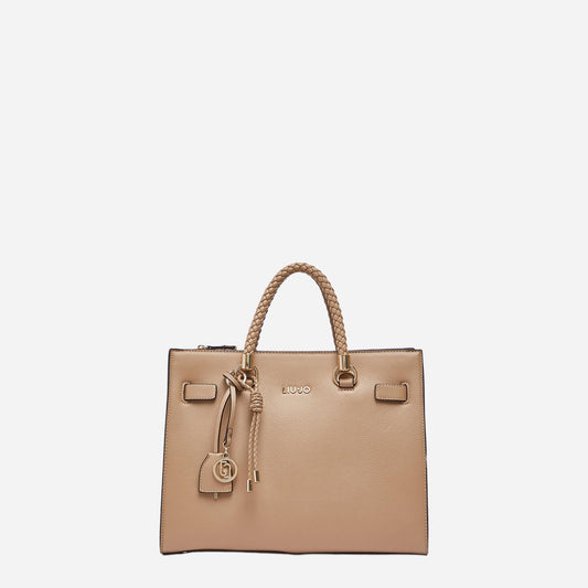 LIU JO Borsa satchel media con charms Cammello 