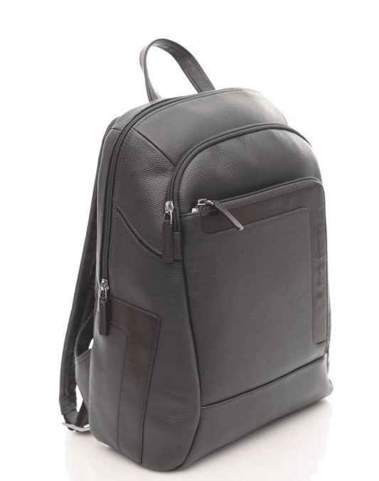 PIQUADRO Zaino medio in pelle Blu/marrone 