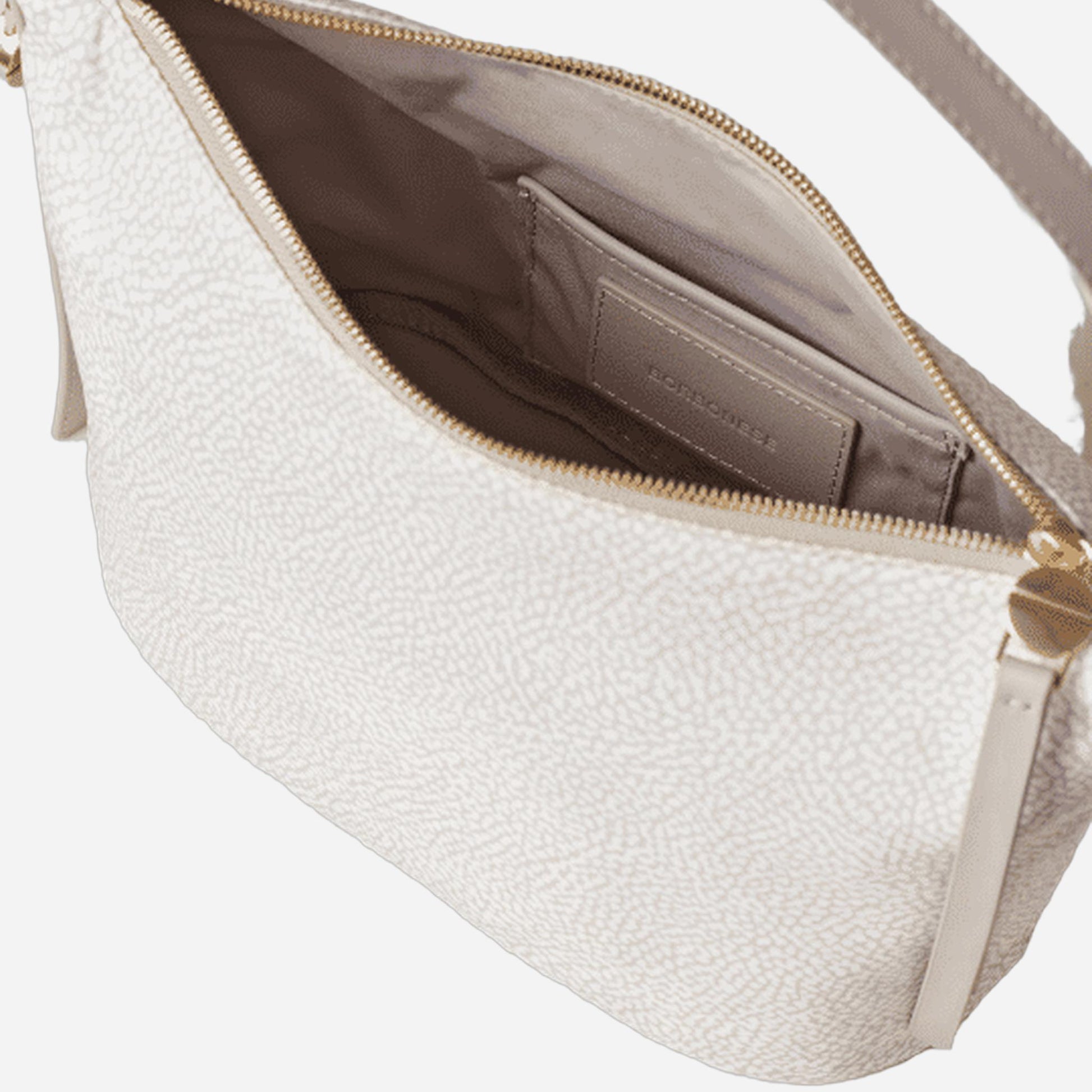 borbonese PRIVE SECCHIELLO SMALL WHITE COTTON 