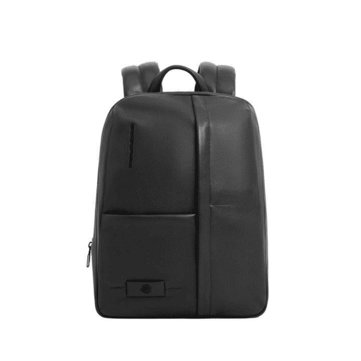 PIQUADRO Zaino PC 14'' espandibile in pelle Nero 