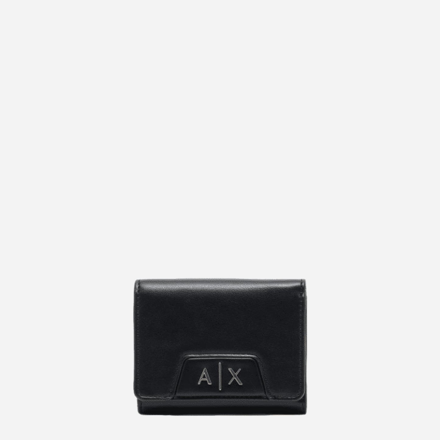 ARMANI EXCHANGE AX Portafoglio compatto bi-fold in ecopelle BLACK 