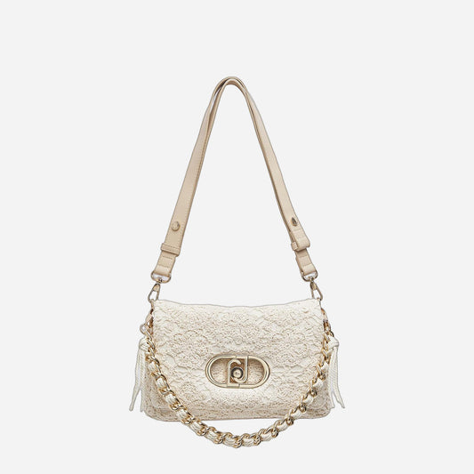 LIU JO Borsa media LaPuffy in crochet CREAM 
