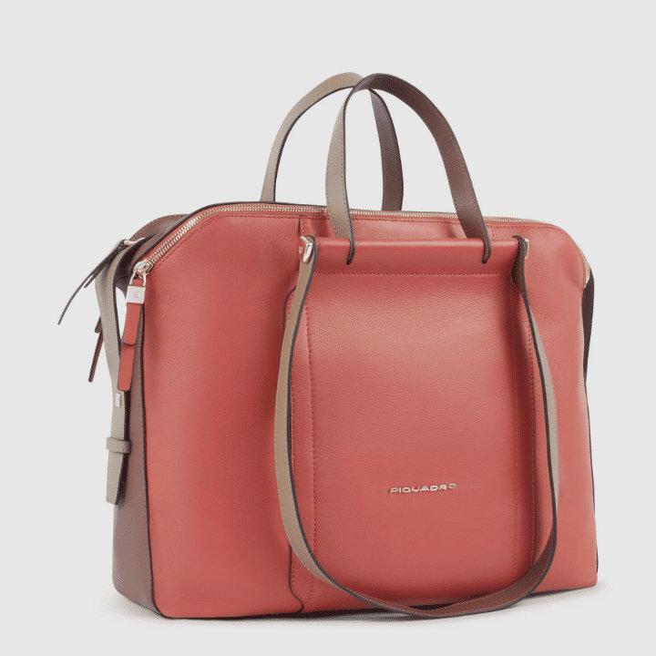 PIQUADRO Borsa donna porta pc con scomparto arancio/marrone 