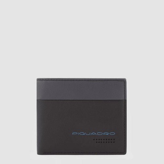 PIQUADRO Portafoglio uomo con porta documenti rimovibile GRIGIO-NERO 