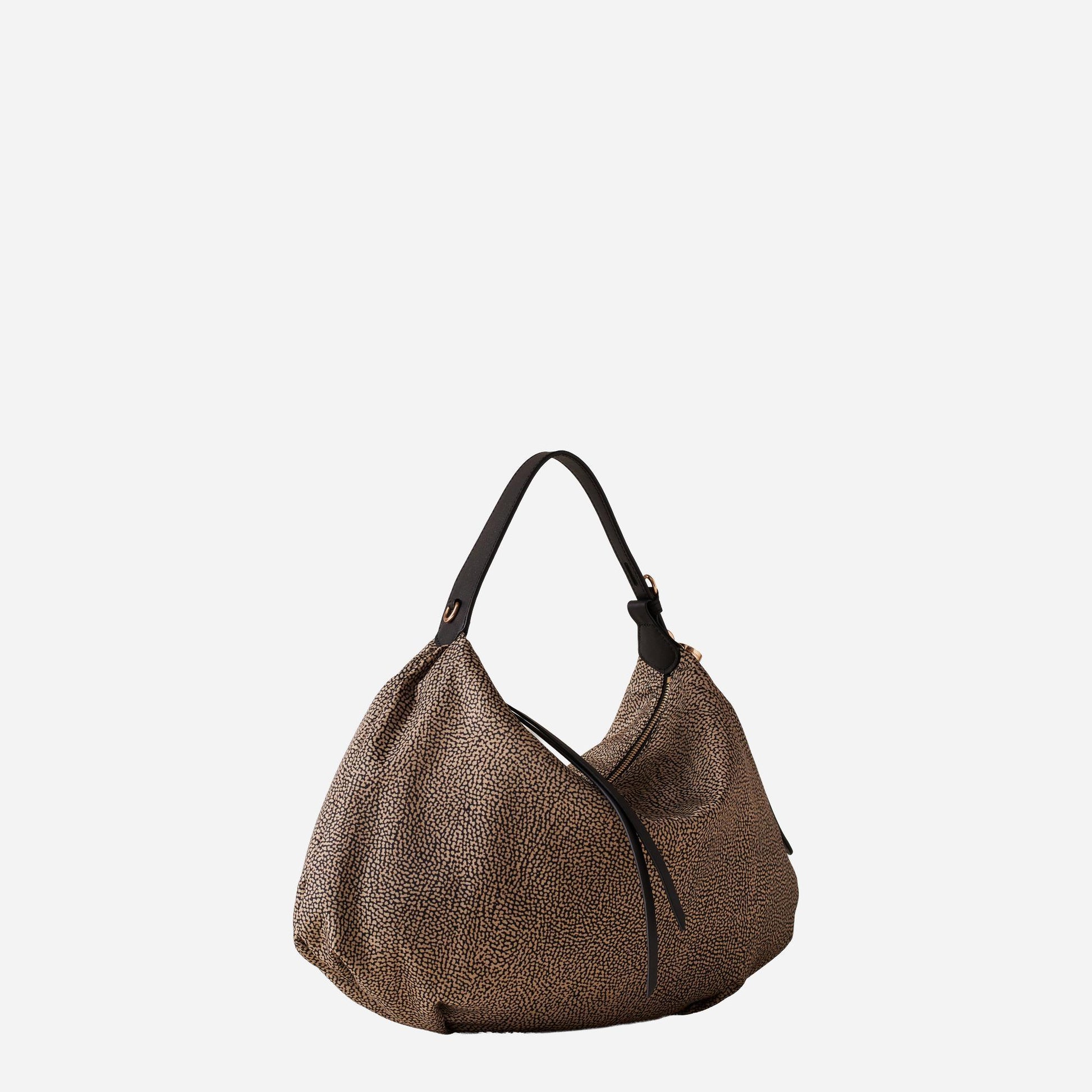 borbonese PRIVE BORSA HOBO MEDIUM OP NATURALE/NERO 