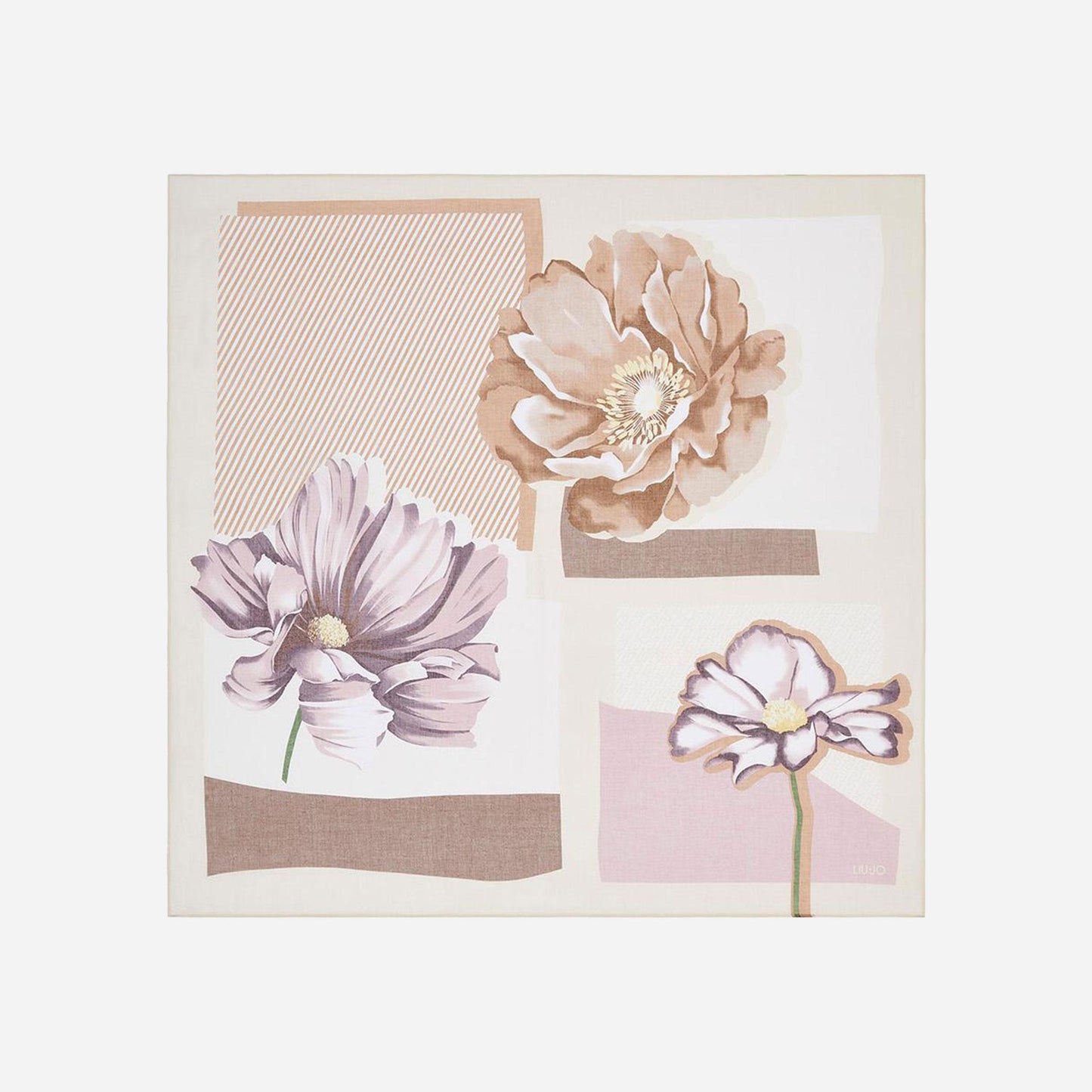 LIU JO Foulard grande colorblock WHITE CREAM 