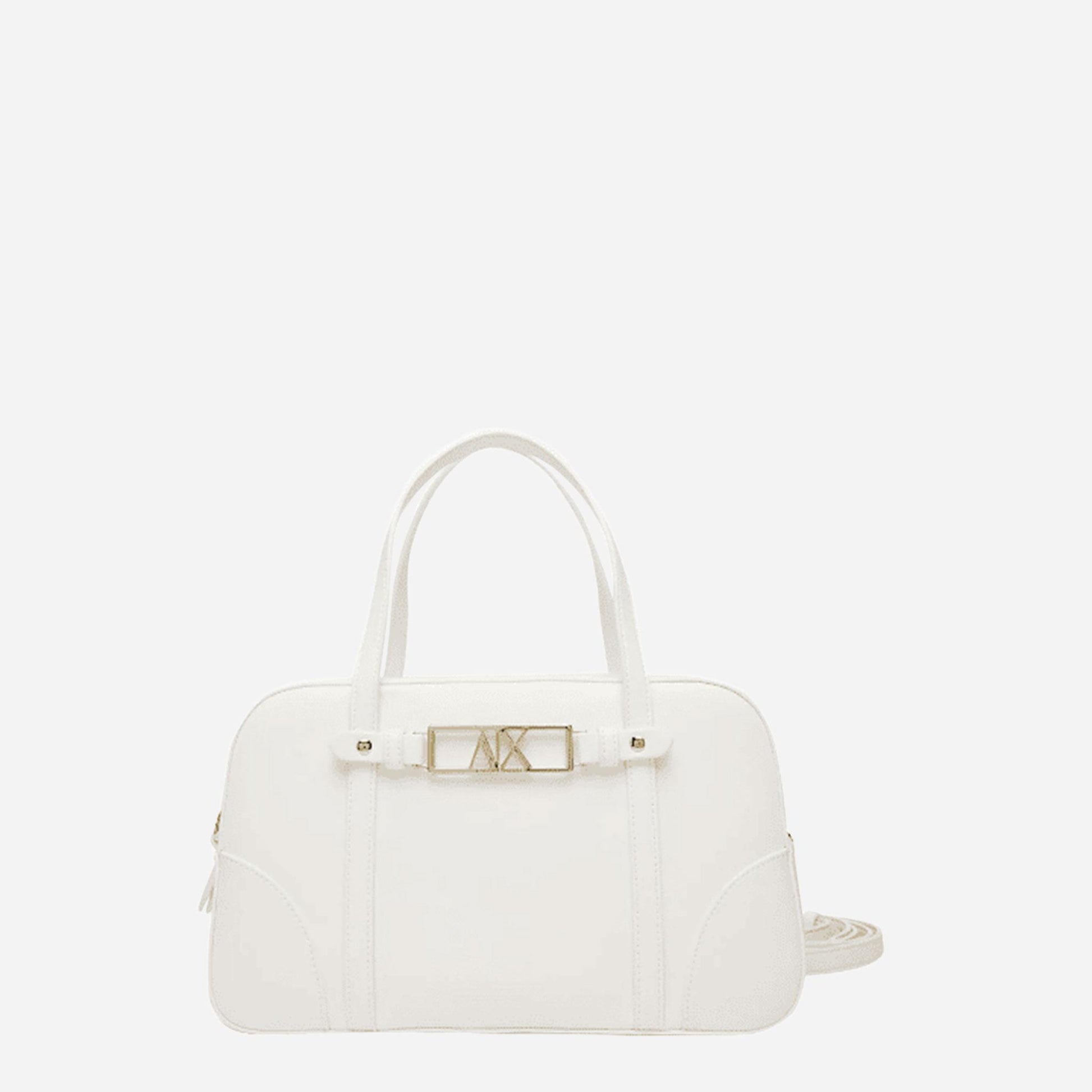 ARMANI EXCHANGE Borsa a mano piccola in ecopelle Off White 