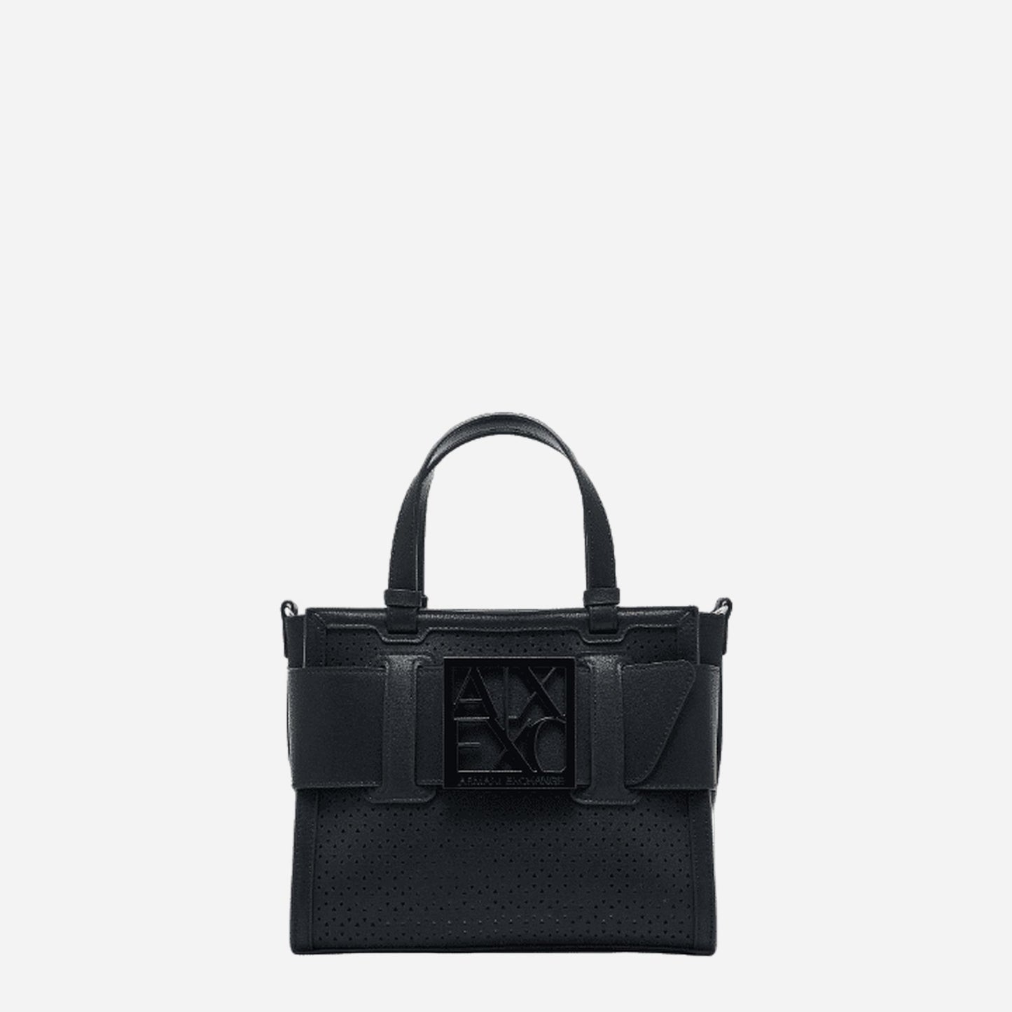 ARMANI EXCHANGE Borsa a mano piccola a spalla laserata BLACK 