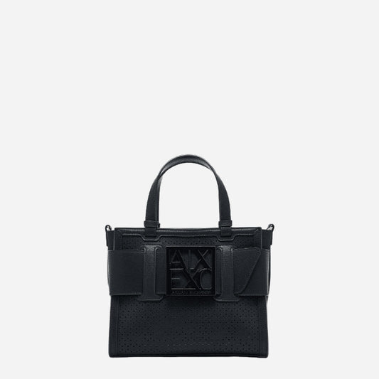 ARMANI EXCHANGE Borsa a mano piccola a spalla laserata BLACK 