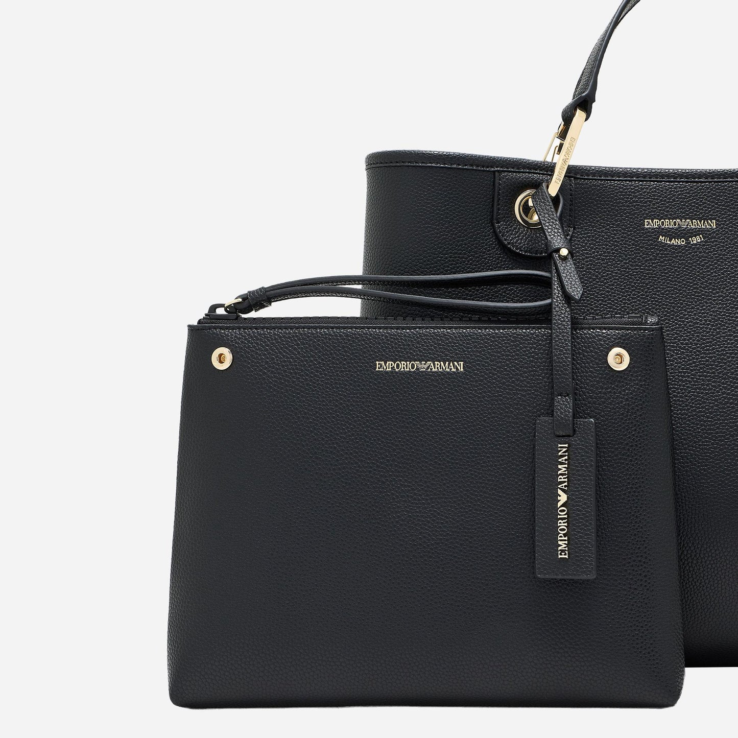 Emporio Armani SHOPPING BAG NERO/SILVER 